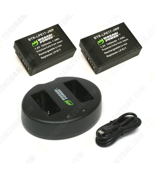 Wasabi Power Battery (2-Pack) and Dual Charger for Canon LP-E17
